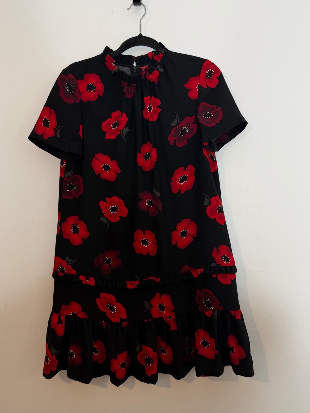 kate spade Black Dress with Red Floral Print